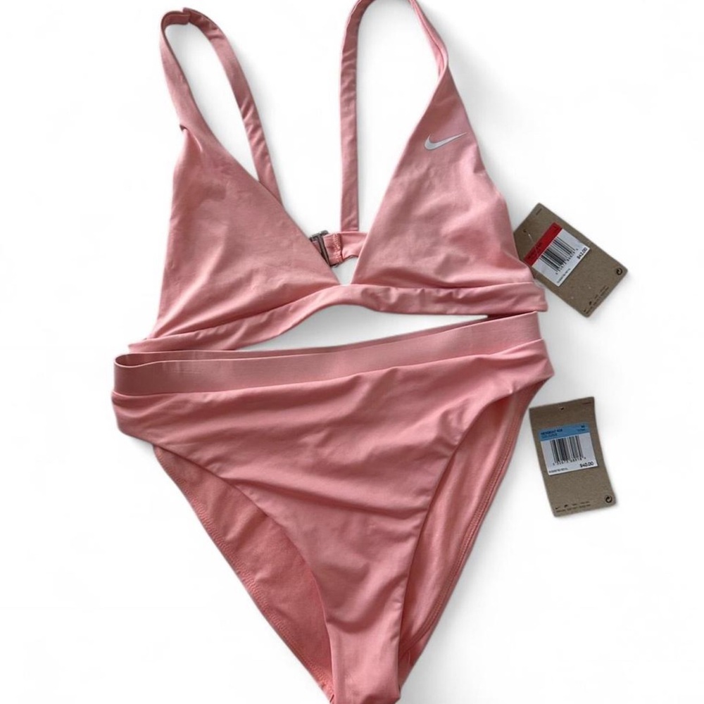 Nike Pink Two Piece Swimsuit with Modern Design